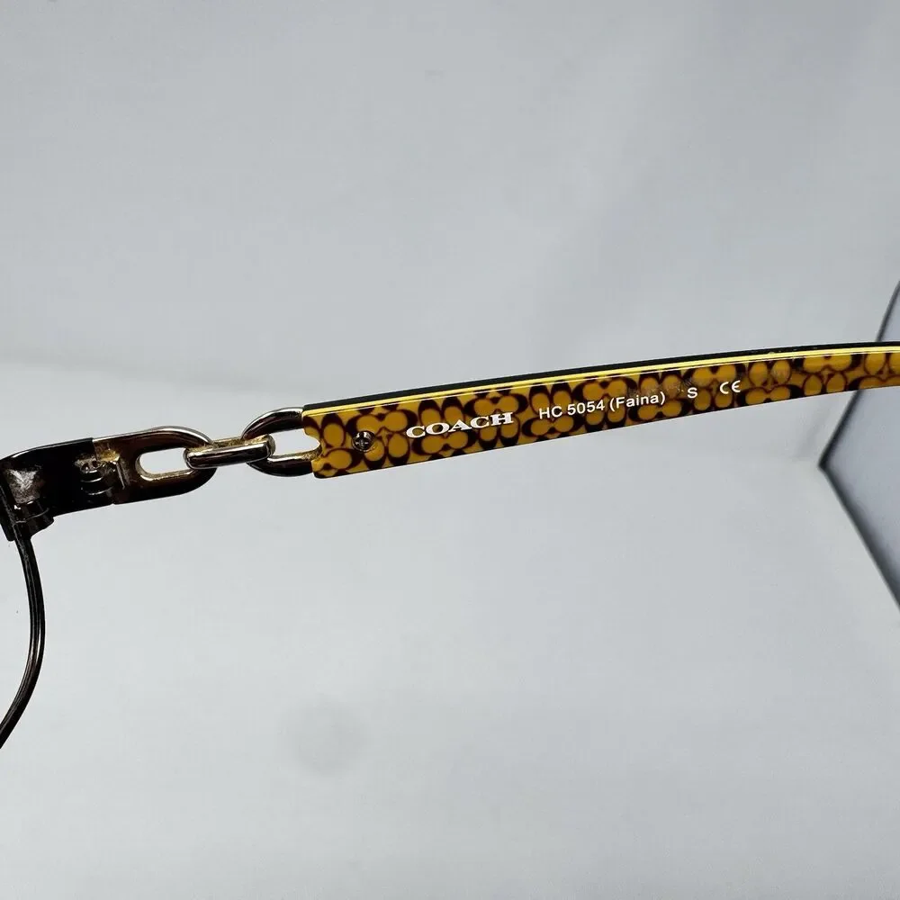 Coach Faina HC5054 9187 Satin Brown Tortoise Eyeglass Frames 49-17-135 (A)